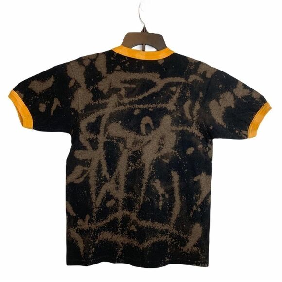 The College of Saint Rose Black Gray & Yellow Bleach Tie Dye Tee Shirt size M - Picture 2 of 6